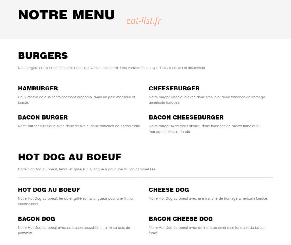 Five Guys — carte page 1