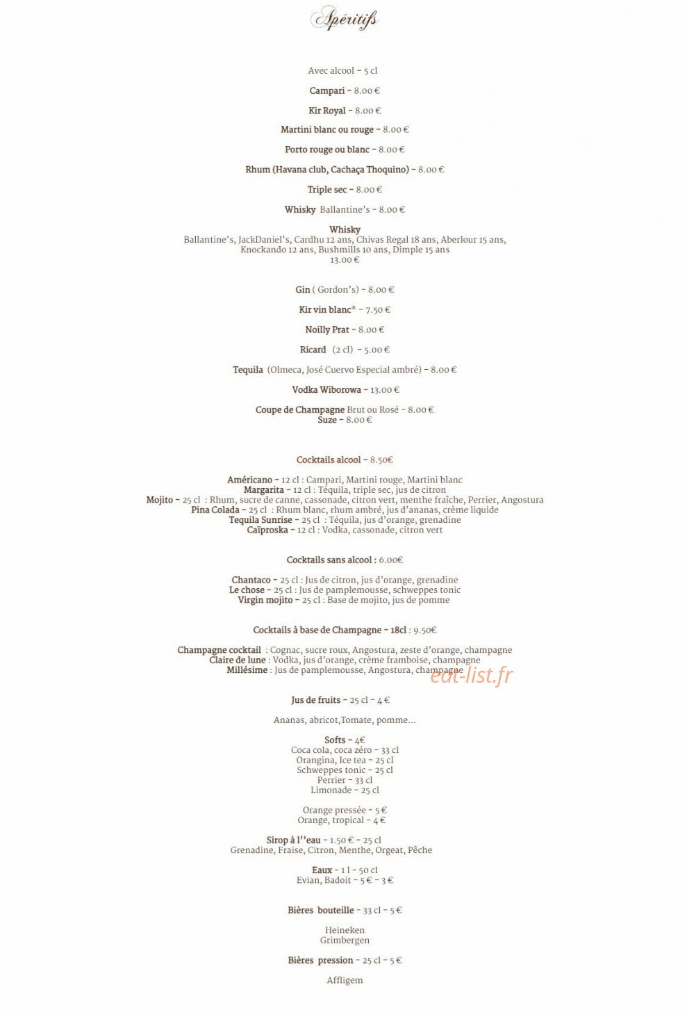 Le Millésime — carte page 4