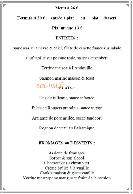 Auberge des Roy — carte page 2