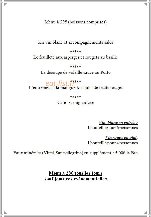 Auberge des Roy — carte page 5