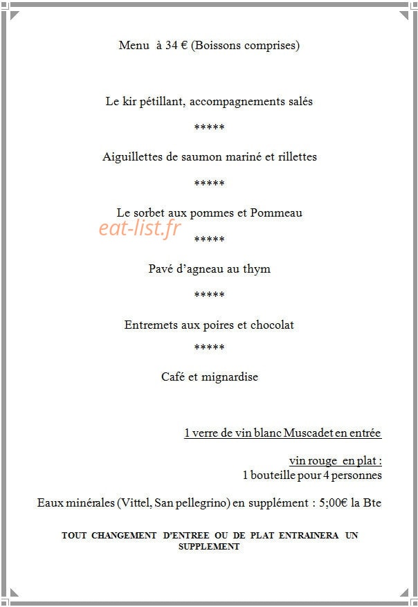 Auberge des Roy — carte page 8