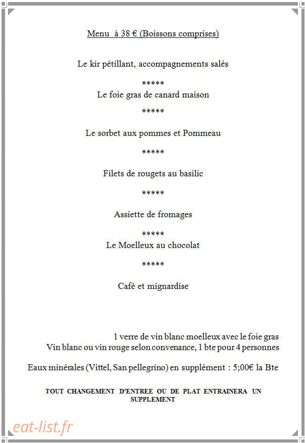 Auberge des Roy — carte page 9