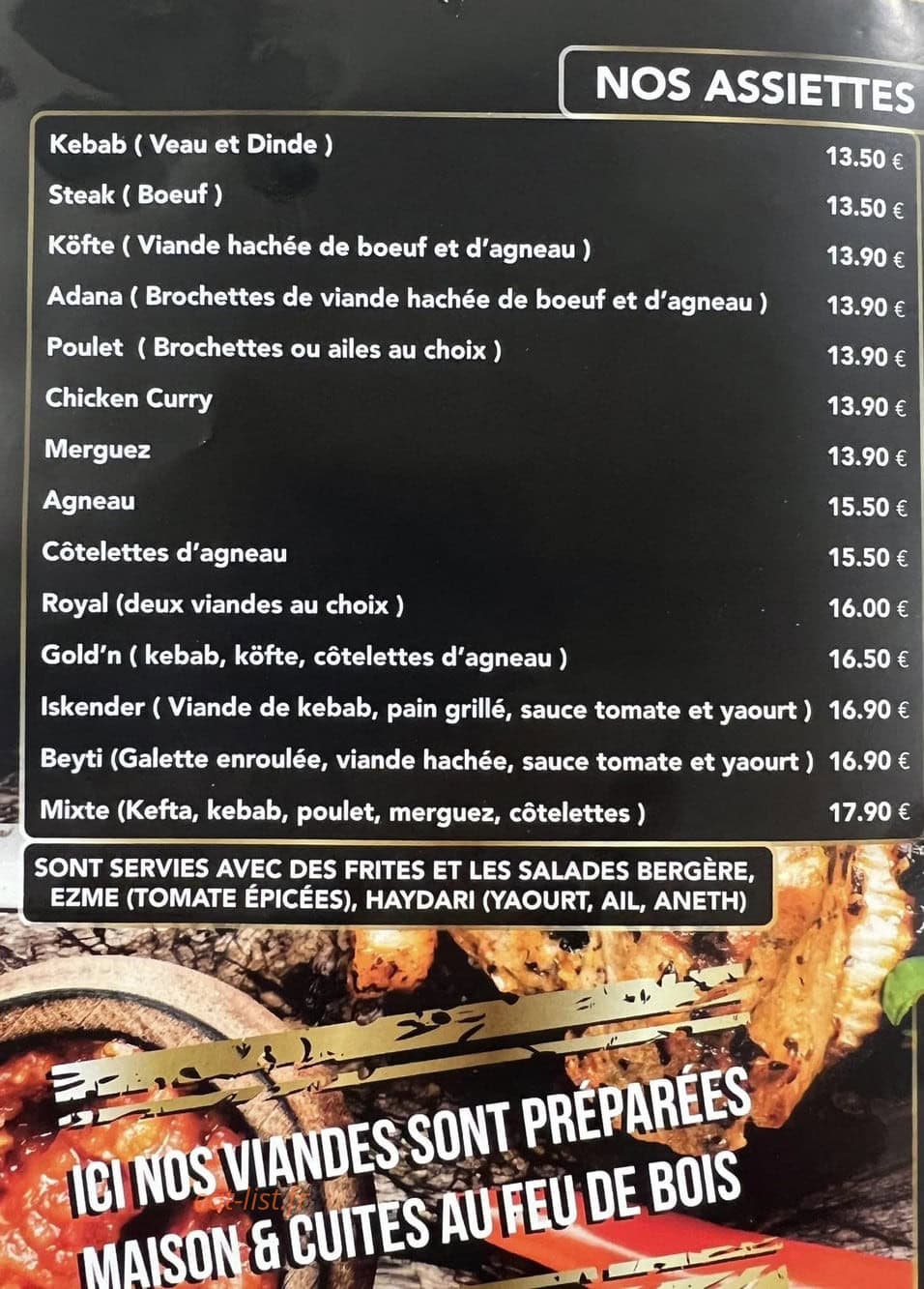 Gold’n Grill — carte page 3