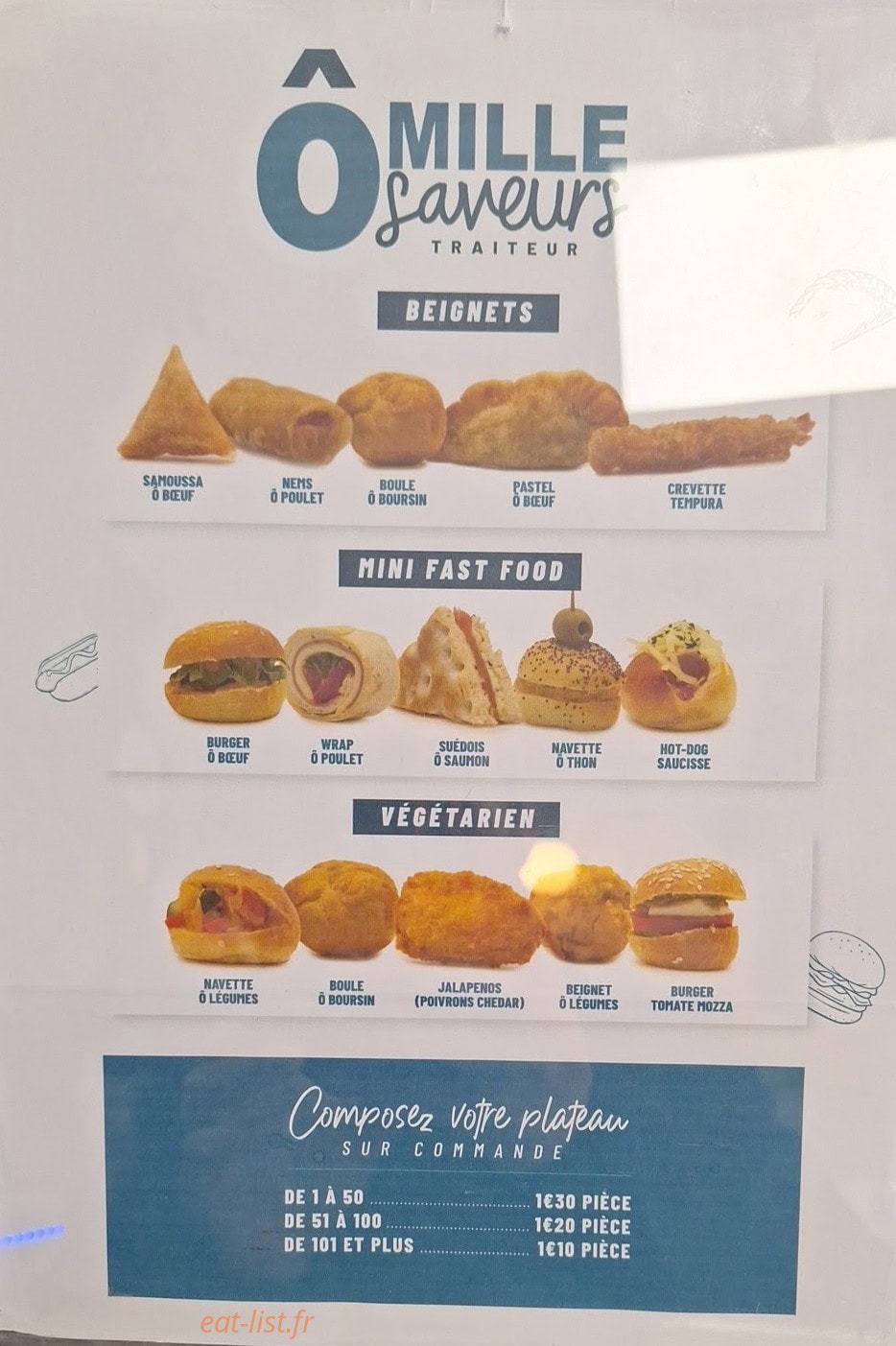 O mille saveurs — carte page 1