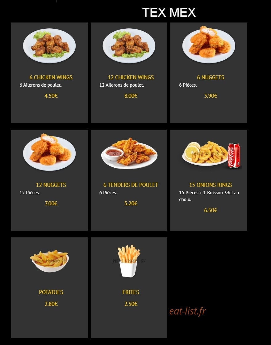 Pizza Presto — carte page 8