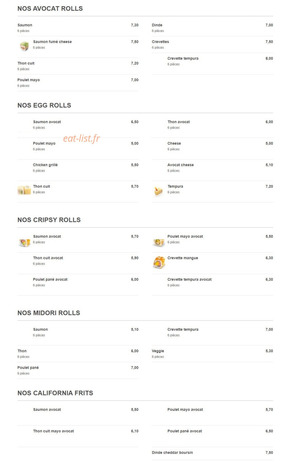 Seikatsu Sushi — carte page 3