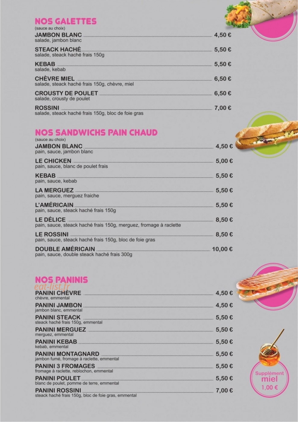 Burger & co — carte page 3