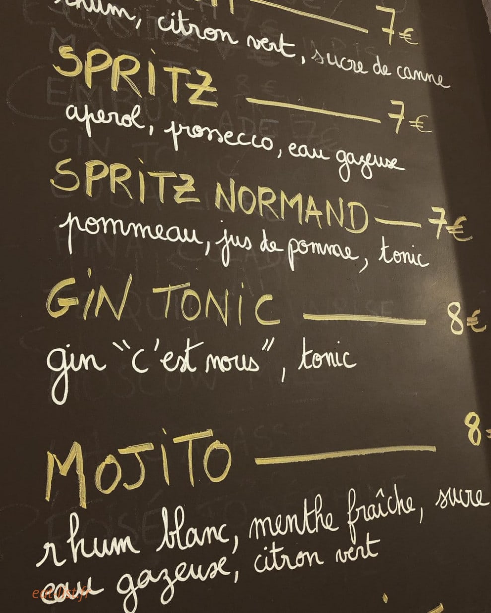 Le Baratin — carte page 1