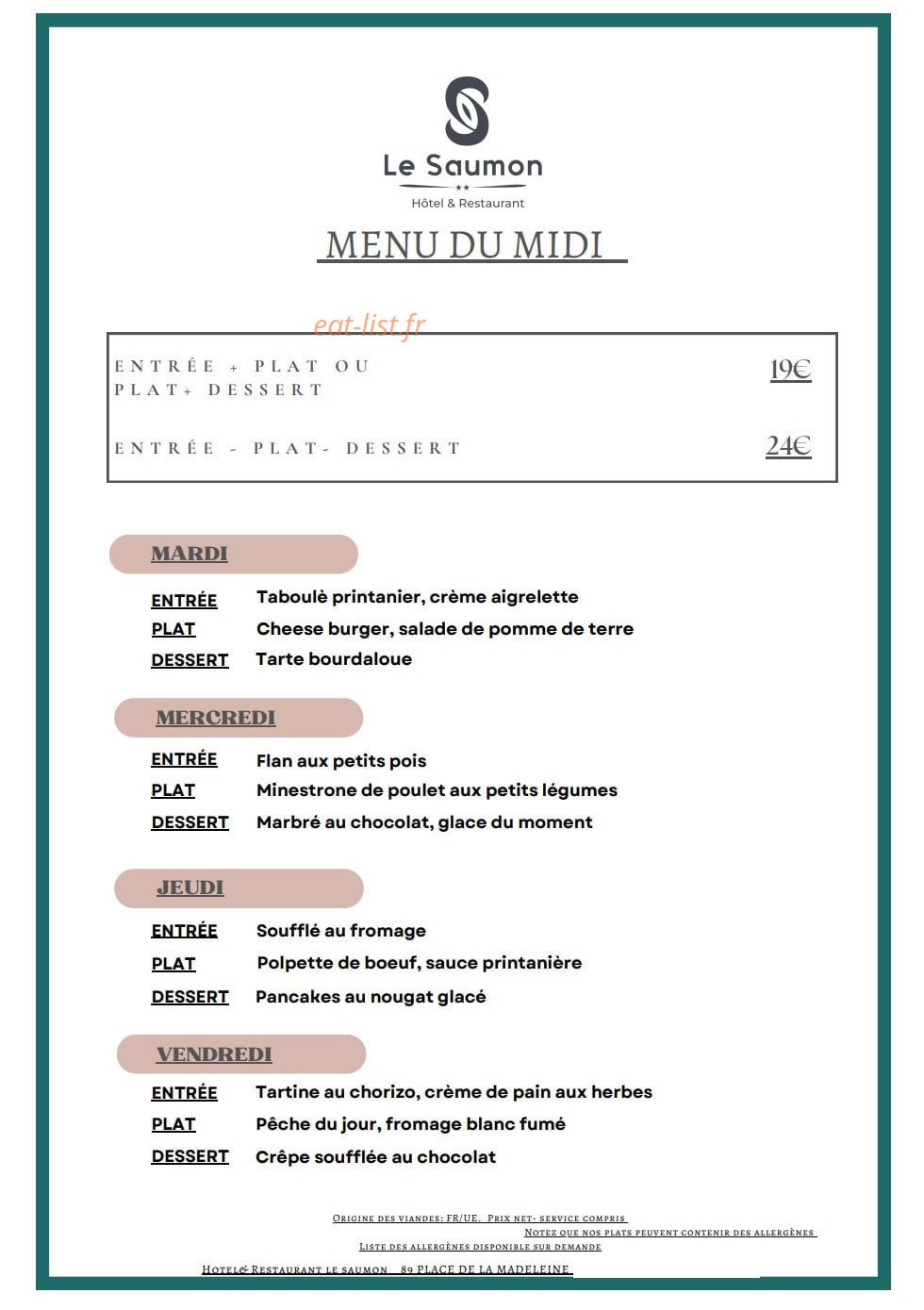 Le Saumon — carte page 3