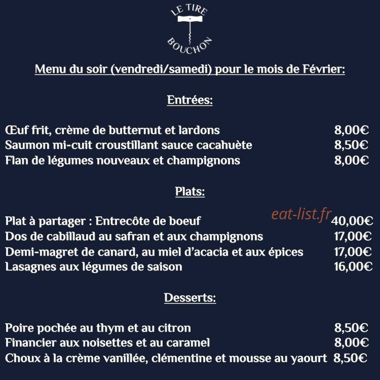 Le Tire-Bouchon — carte page 1