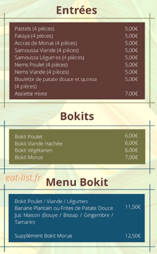 Dioudia Traiteur — carte page 1
