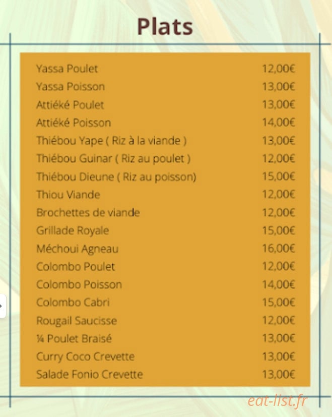 Dioudia Traiteur — carte page 2