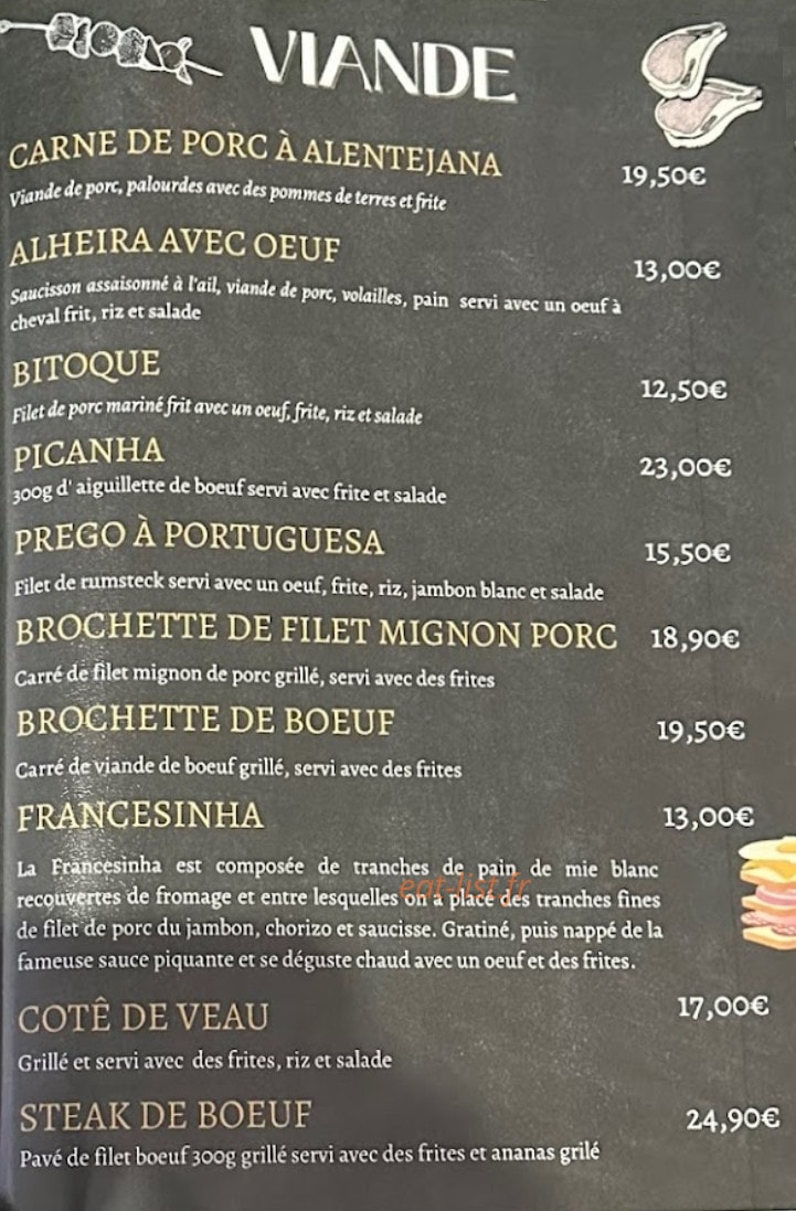 Le Latino Pub Restaurant — carte page 1