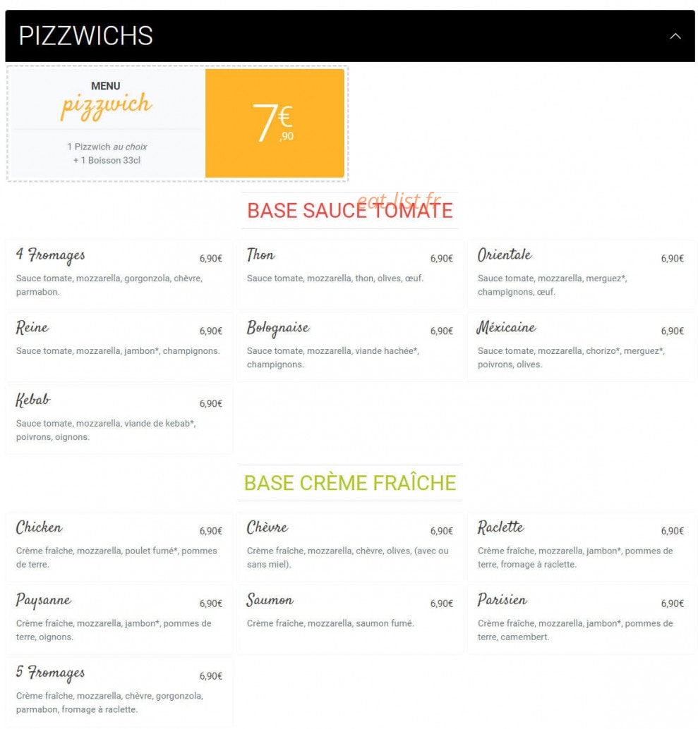 Pizza King — carte page 5