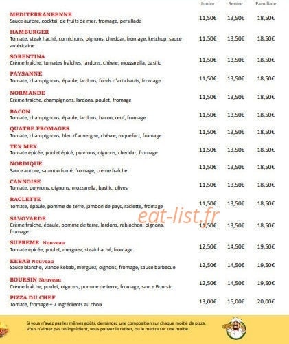 Pizza la Provencale — carte page 3