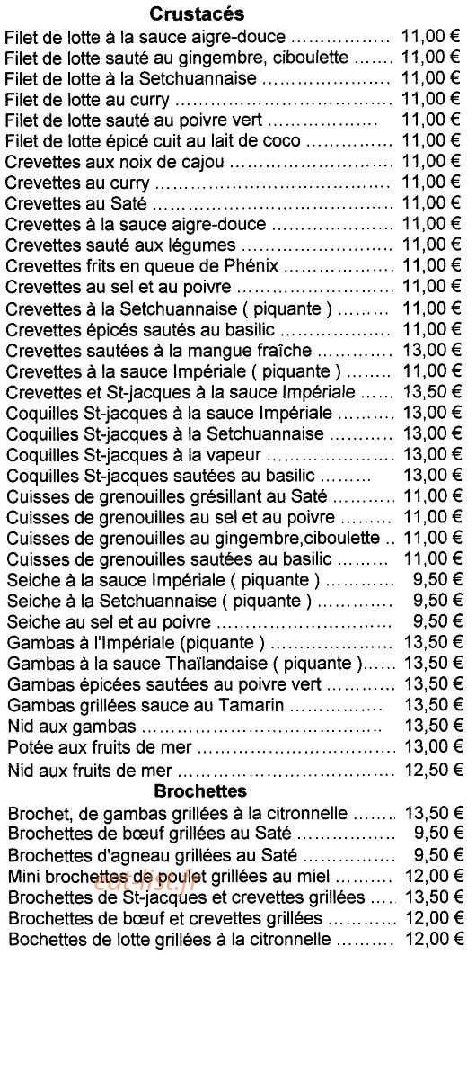 Restaurant Mirama — carte page 3