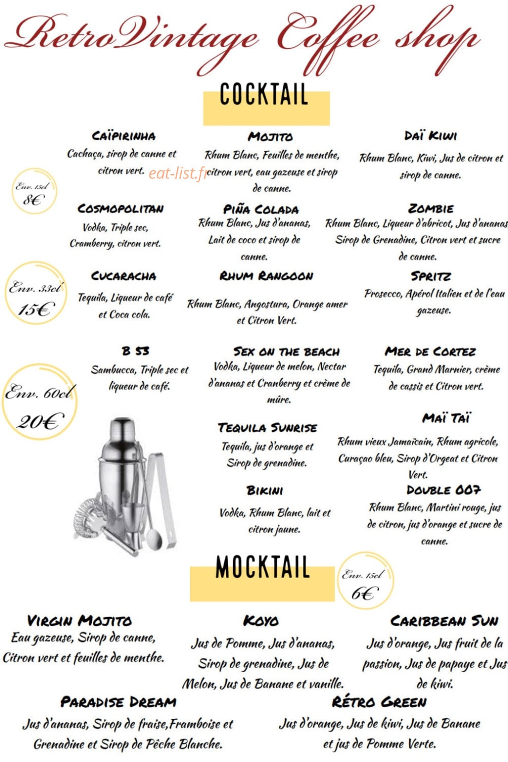 Retrovintage Coffee Shop — carte page 5