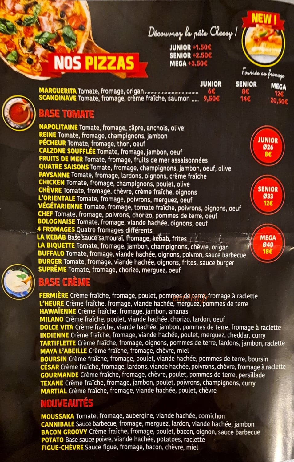 L'Eure Pizza — carte page 2