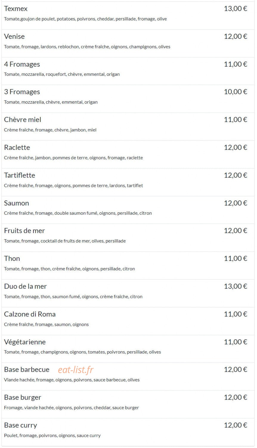 Pizza Roma — carte page 2