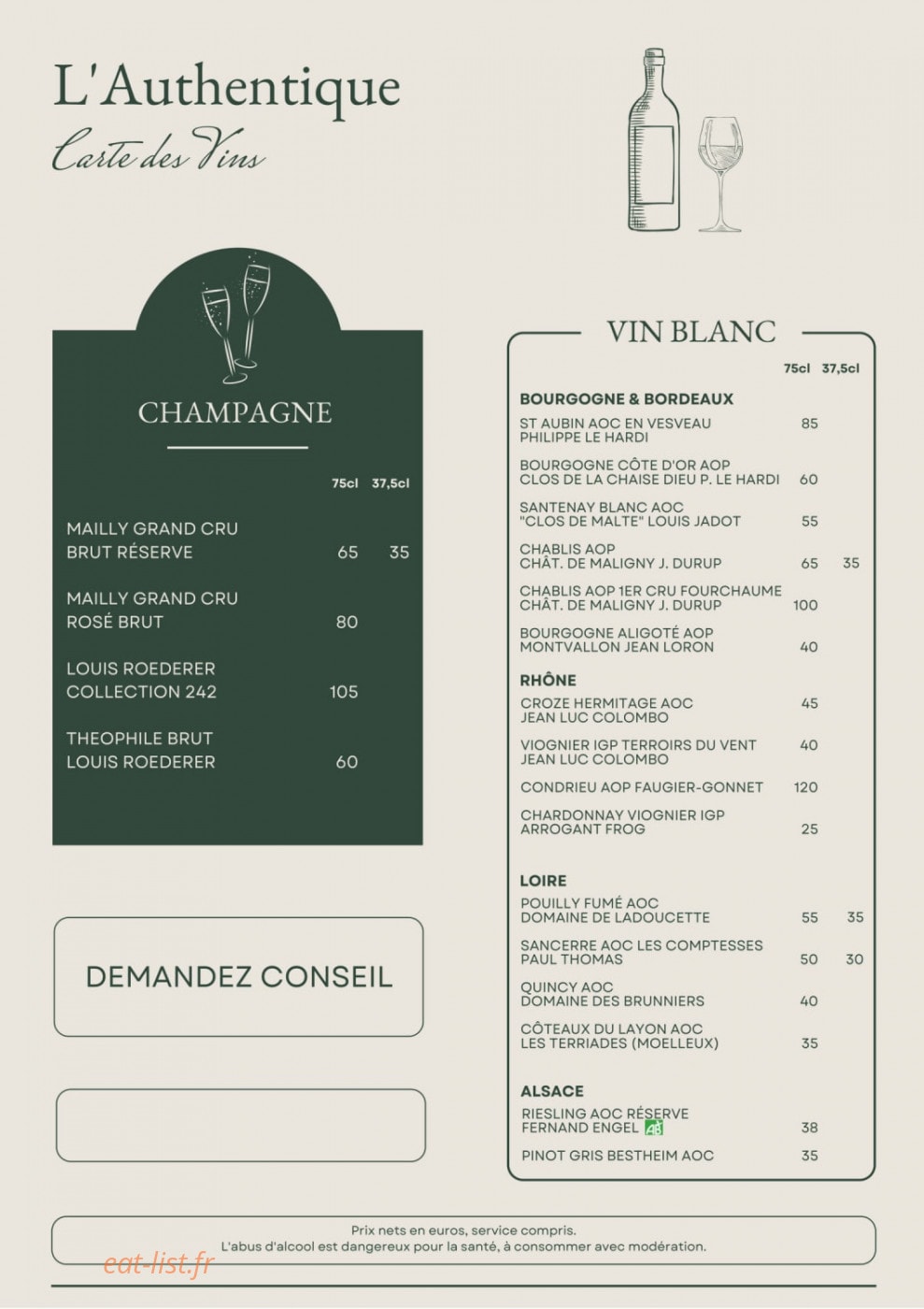 L' Authentique — carte page 5