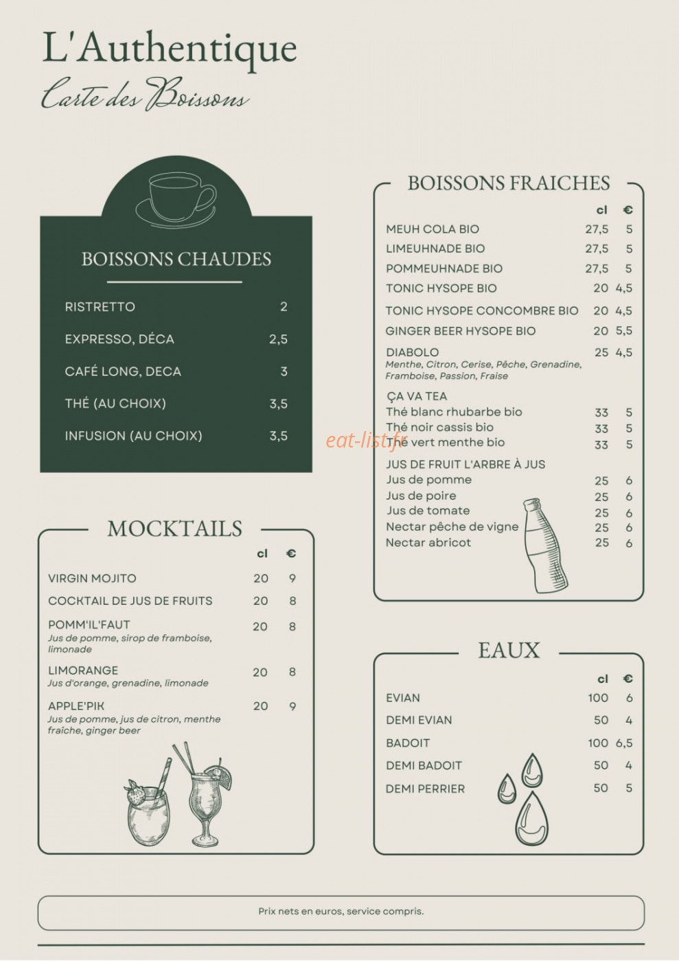 L' Authentique — carte page 3