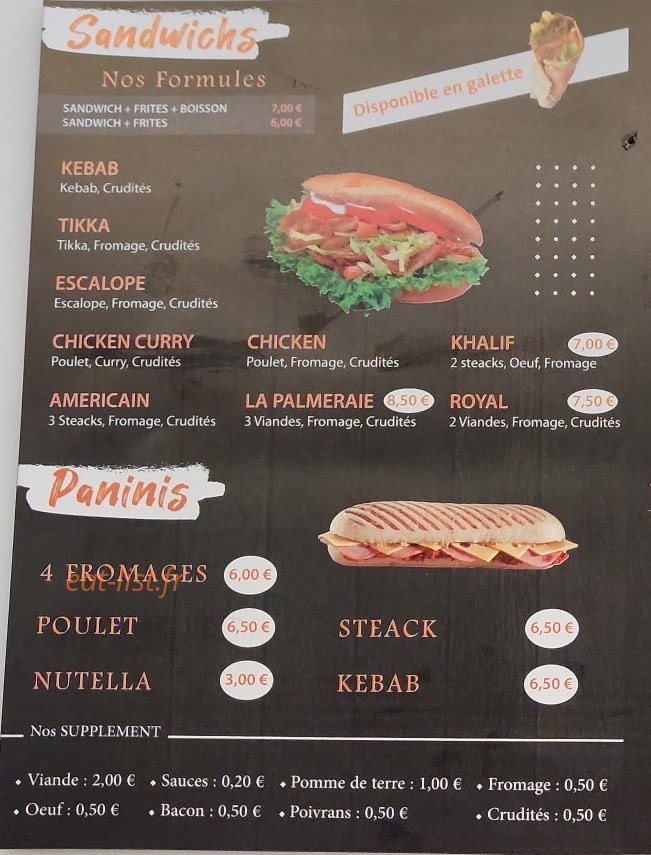 La Palmeraie — carte page 2