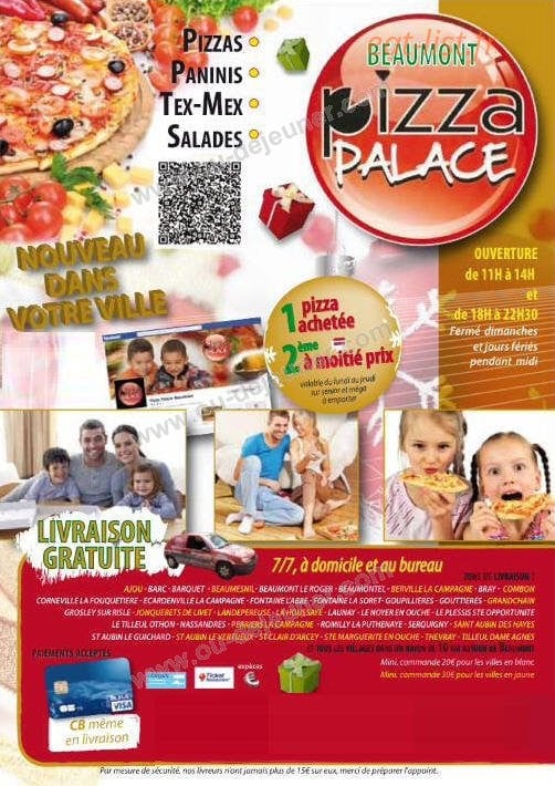 Pizza Palace — carte page 1