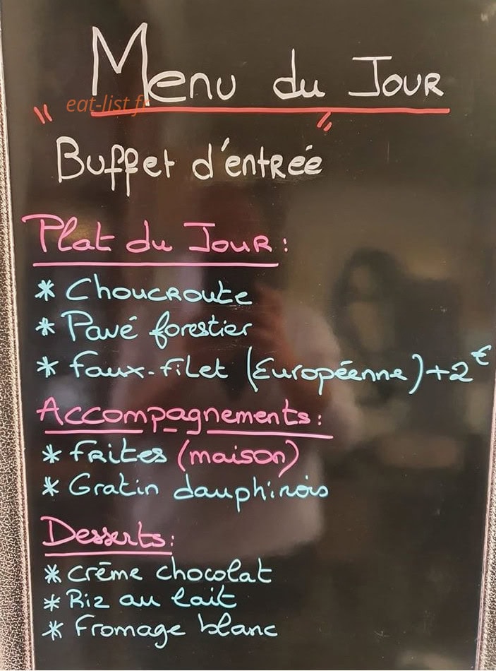 Brasserie du parc — carte page 1