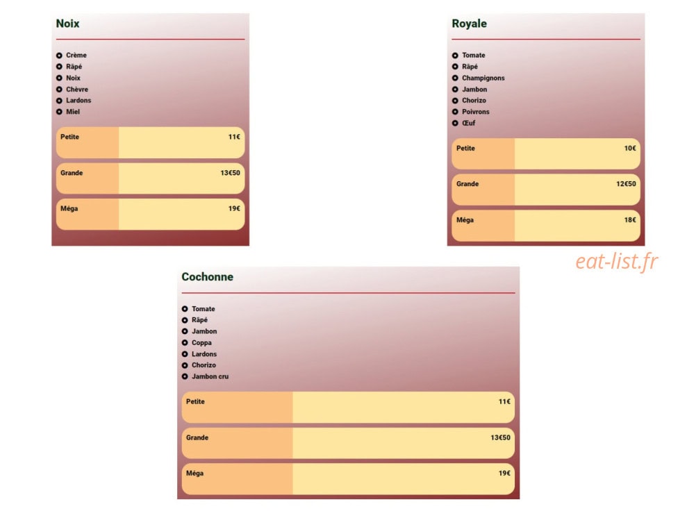 Les Pizzas d’Eric — carte page 4