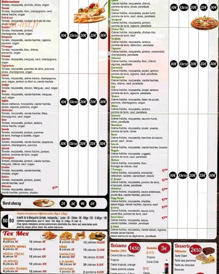 Vallee Pizza — carte page 2