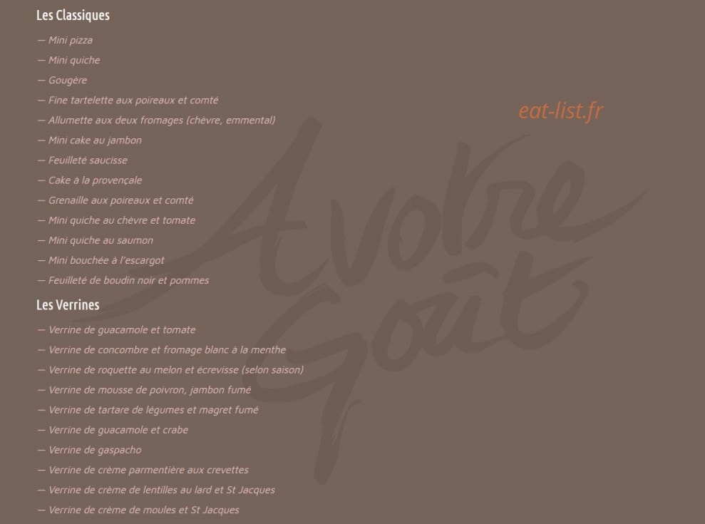 A Votre Goût — carte page 3