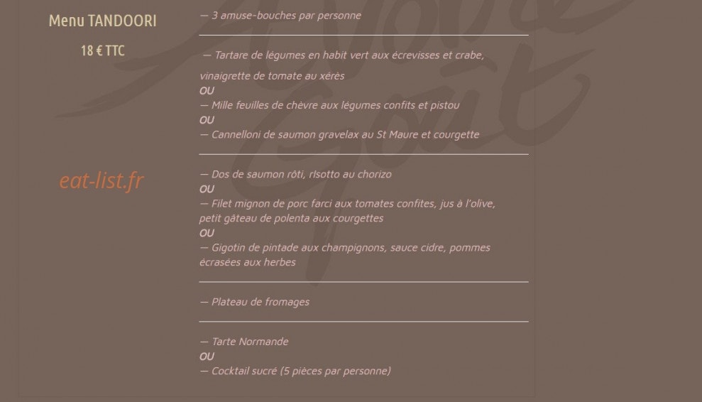 A Votre Goût — carte page 8
