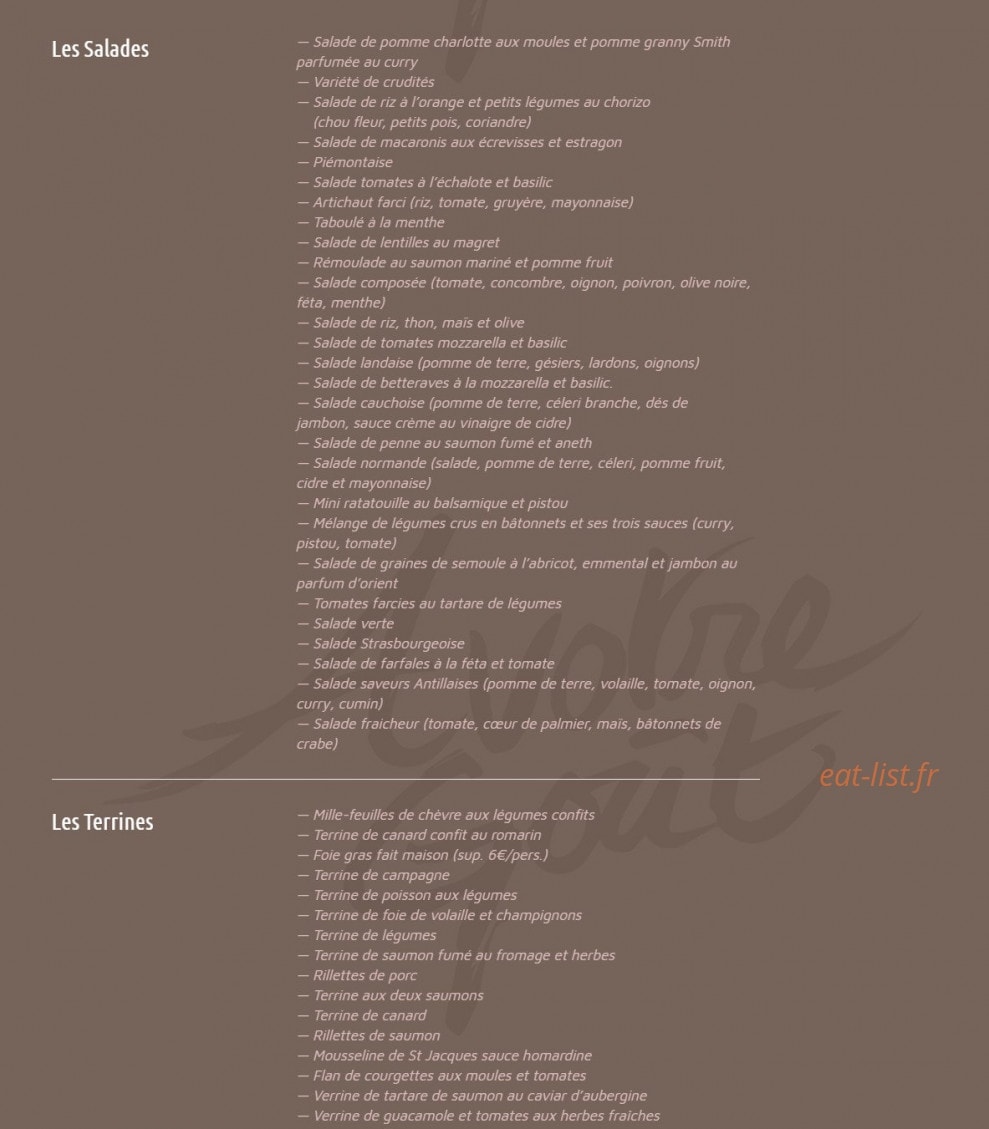 A Votre Goût — carte page 6