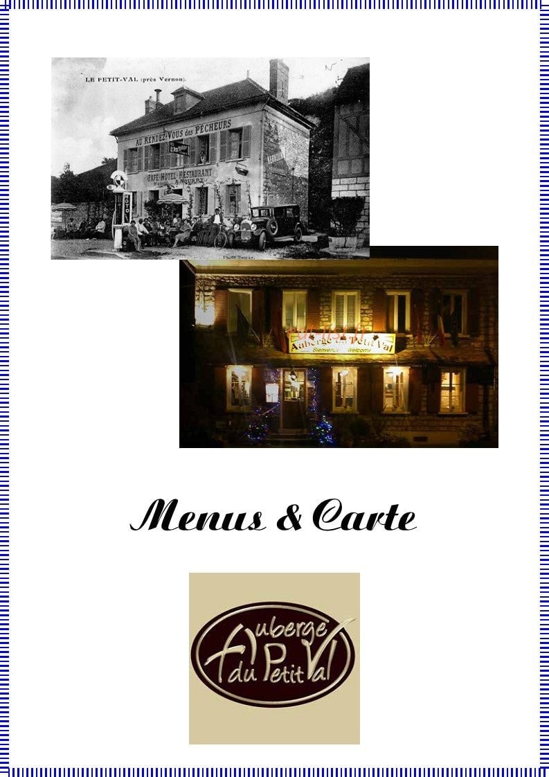 Auberge du Petit Val — carte page 1