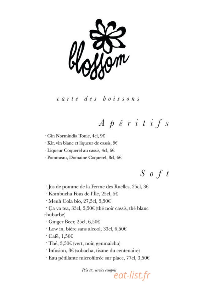 Blossom bistrot — carte page 4