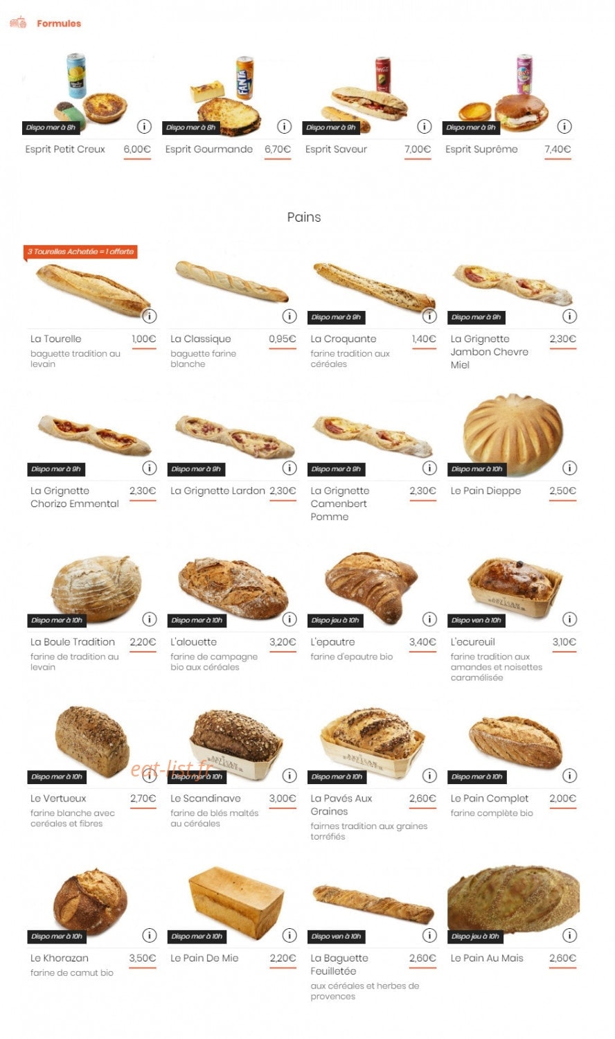 Boulangerie bosquet — carte page 1