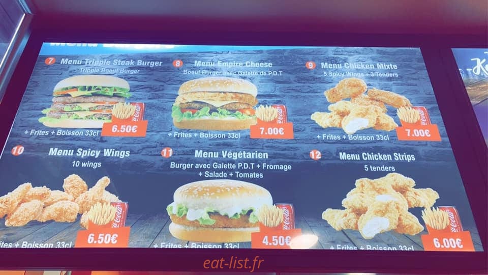 Chicken Burger — carte page 5