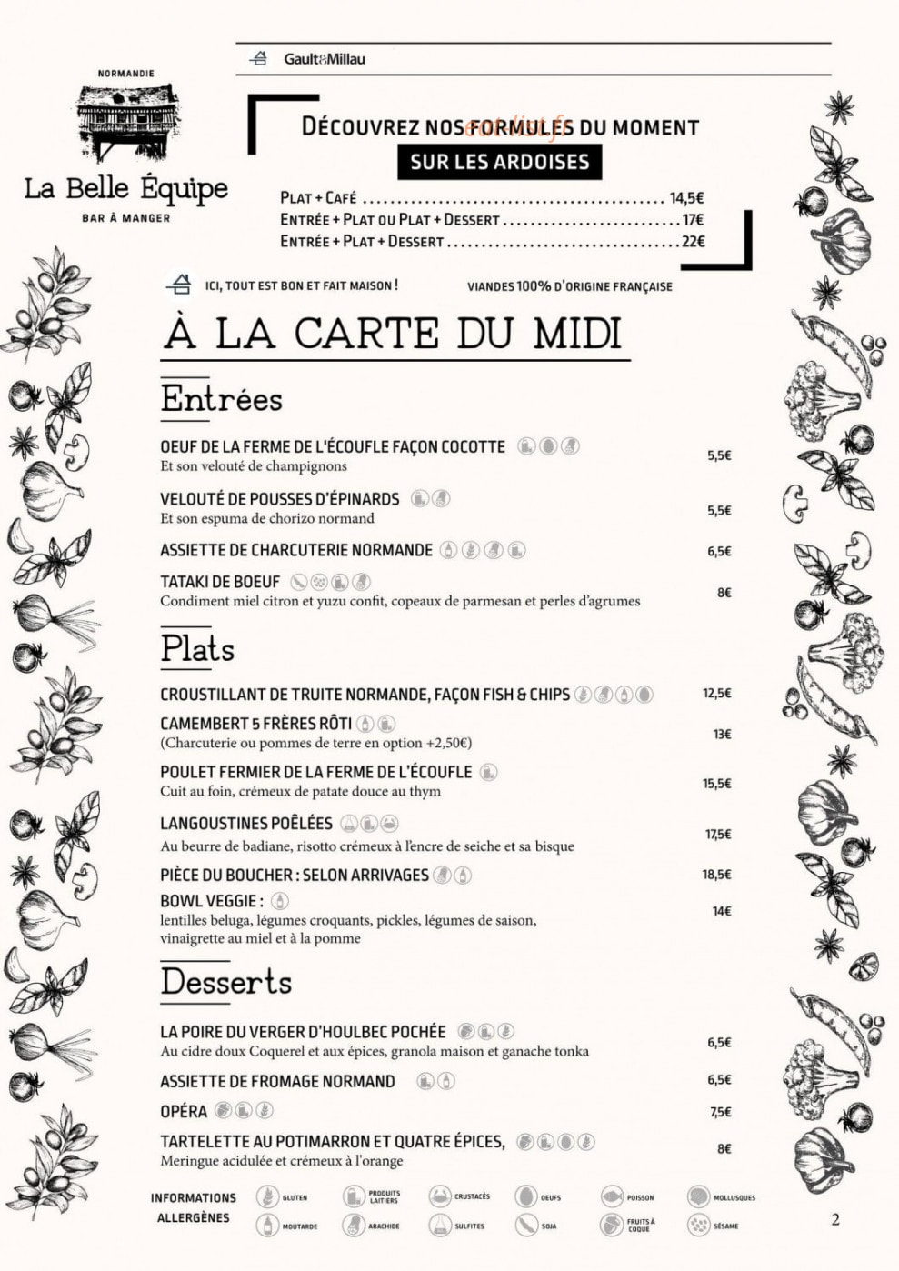 La Belle Équipe — carte page 1