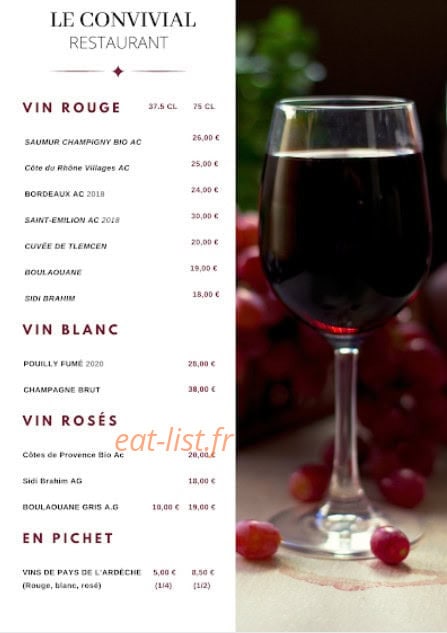 Le Convivial — carte page 3