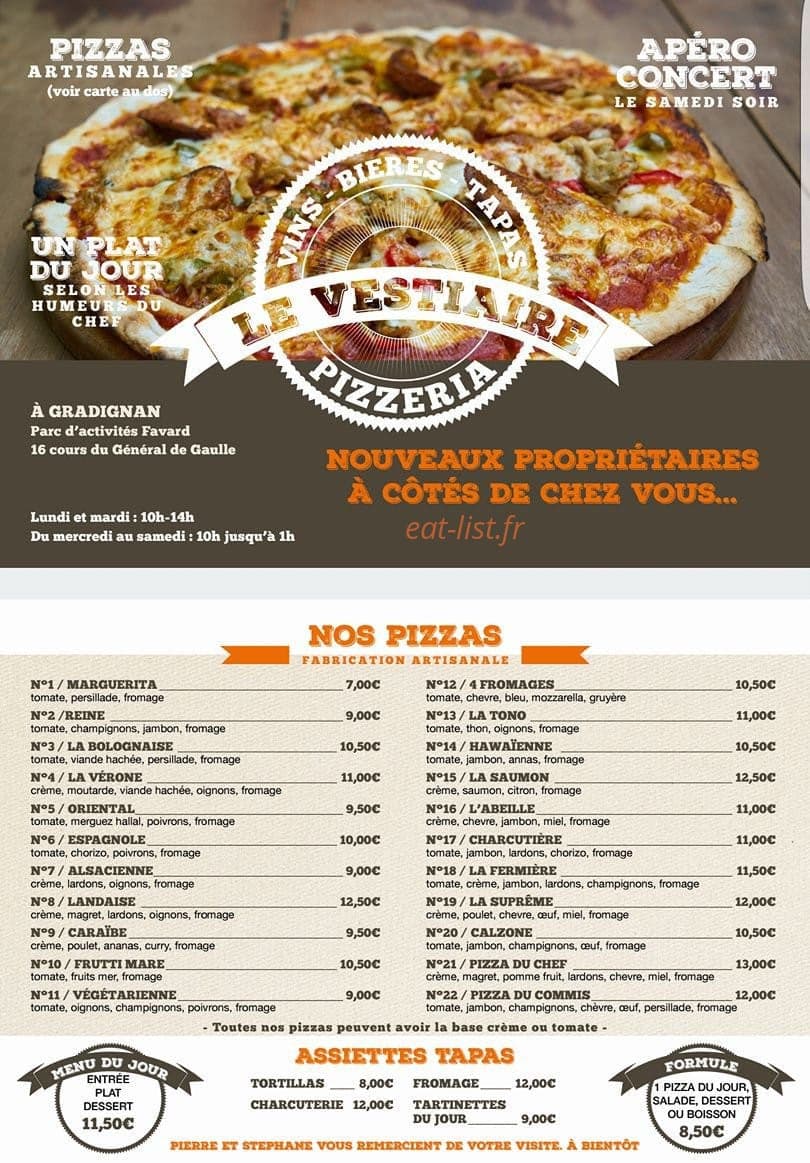 Le Vestiaire — carte page 1