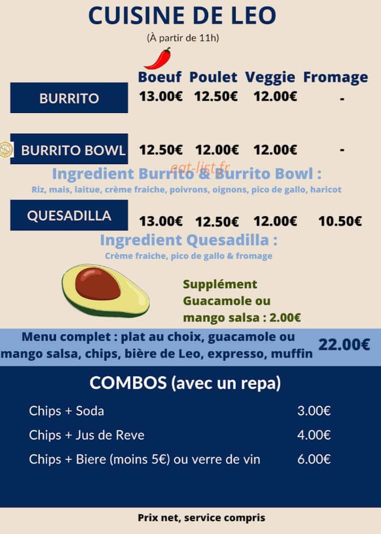 Leo's Cafe — carte page 4