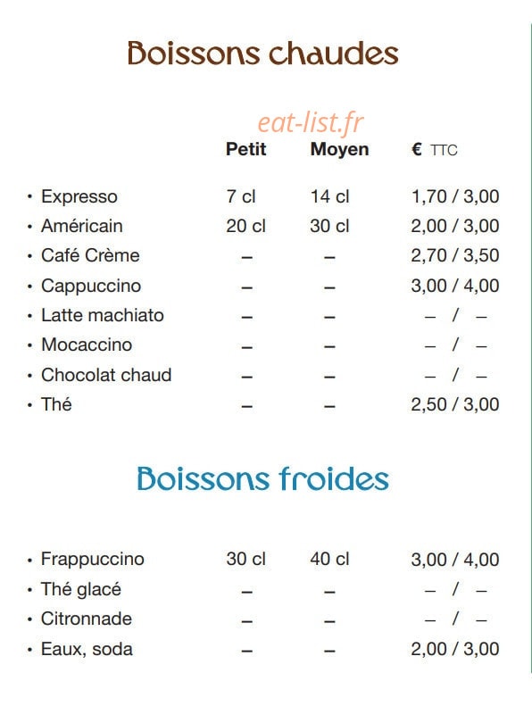 Les Gourmandises de Vernon — carte page 3