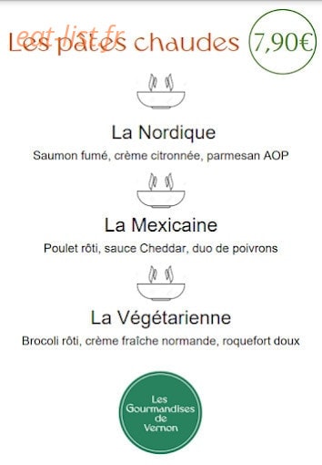Les Gourmandises de Vernon — carte page 2