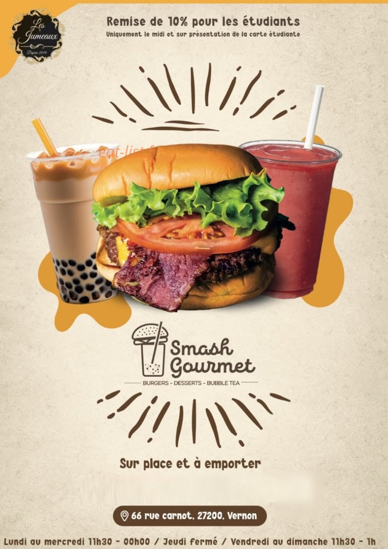 Smash Gourmet — carte page 1