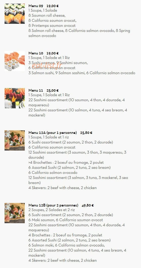 Sushi Wang — carte page 10