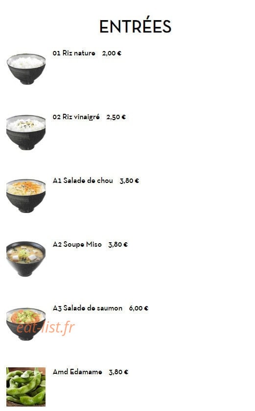 Sushi Wang — carte page 1
