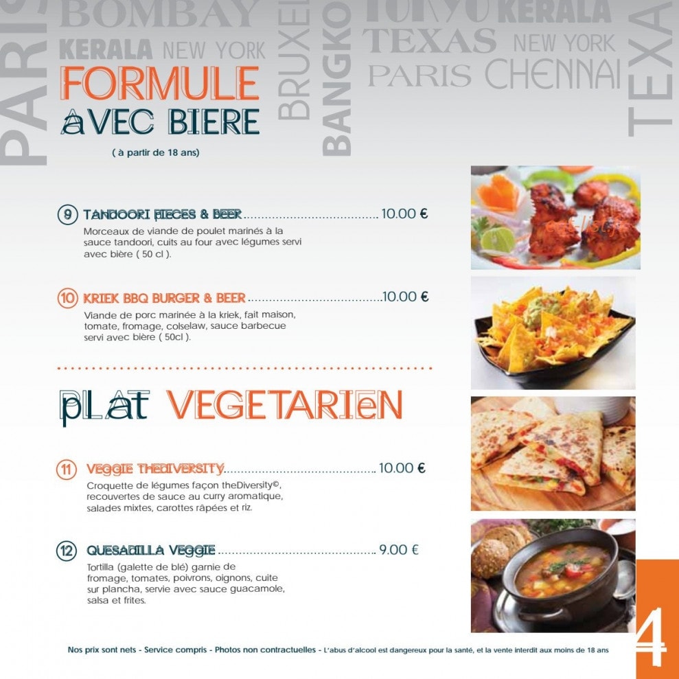 The Diversity Cuisine — carte page 5