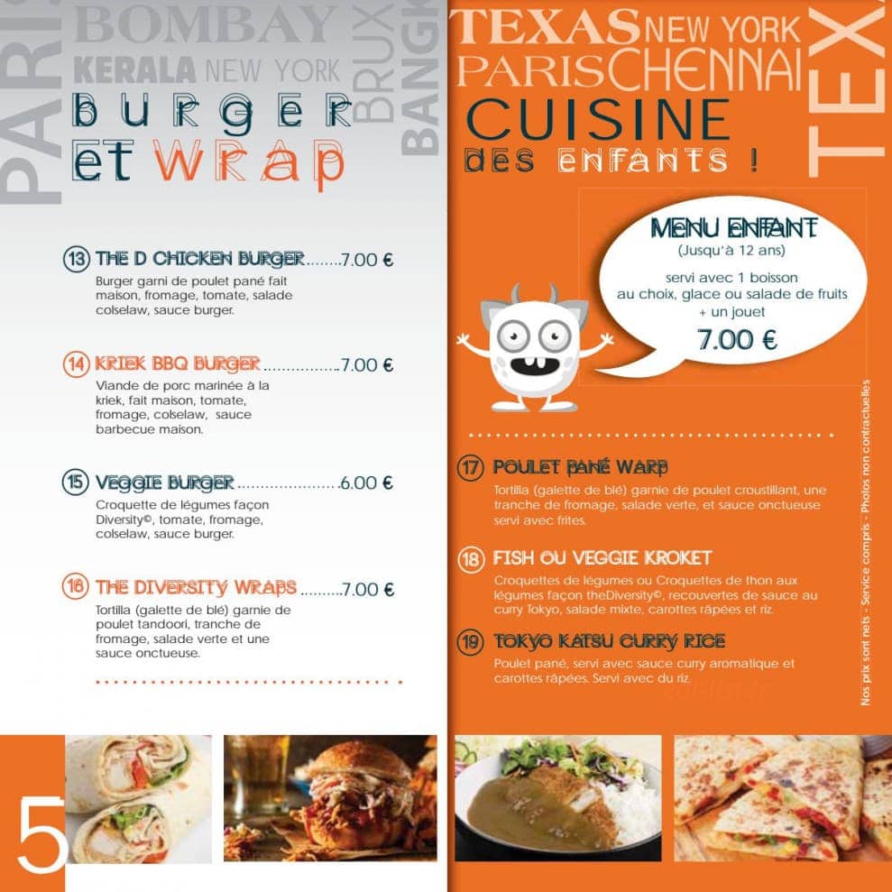 The Diversity Cuisine — carte page 6
