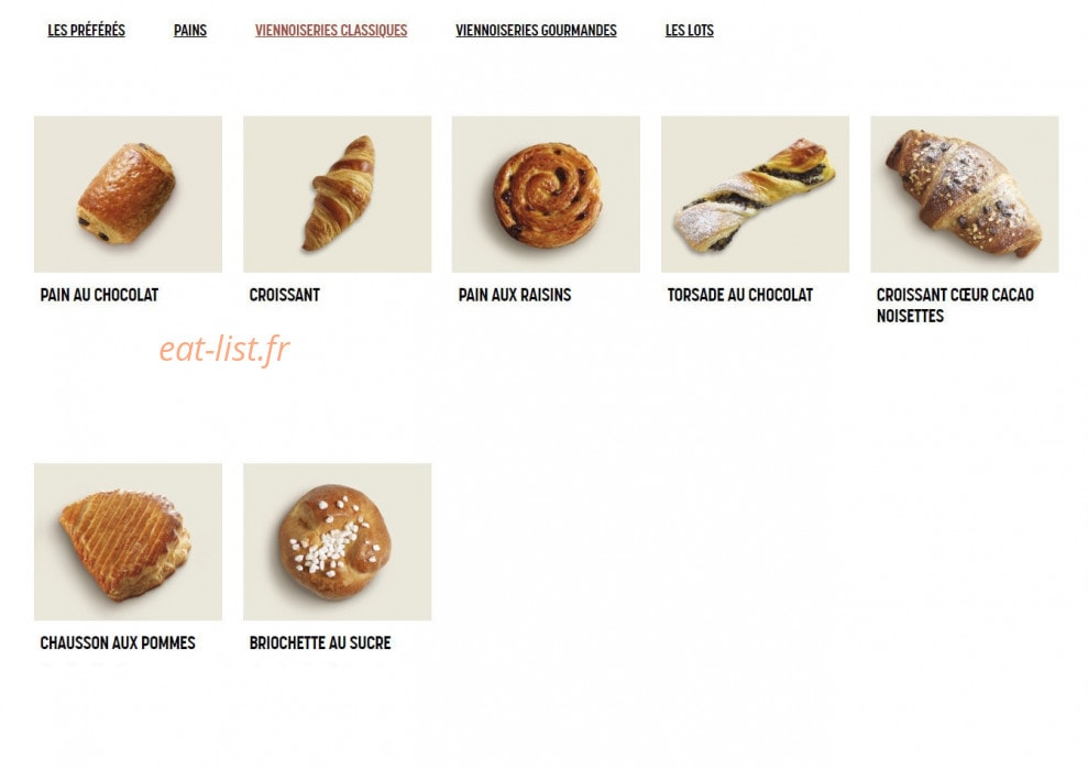 Brioche Dorée — carte page 9
