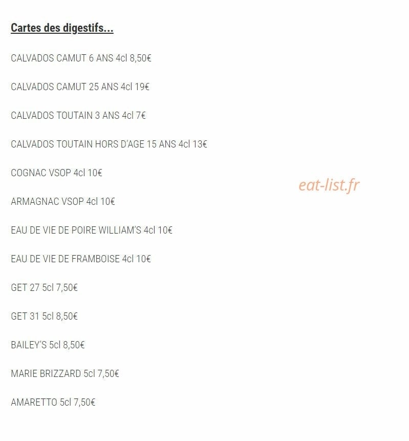 Le Cochon d'Or — carte page 8